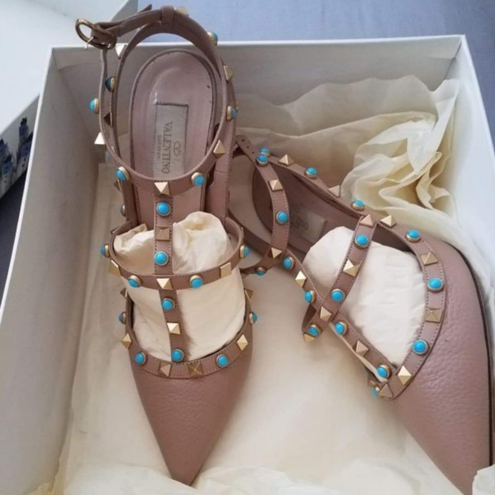 Valentino rockstud leather caged pumps